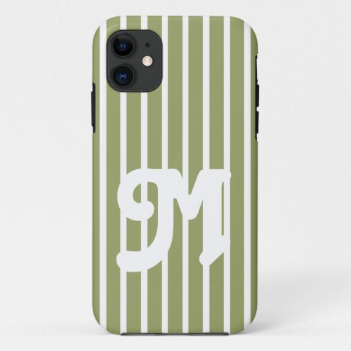 Green Safari Stripe iPhone 11 Case