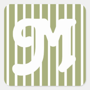 Green Safari Stripe Square Sticker
