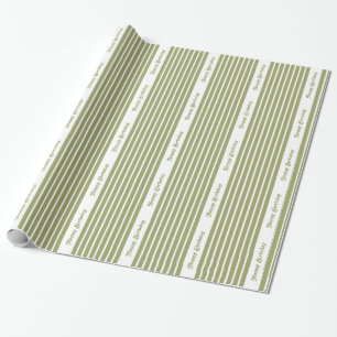 Green Safari Stripe with custom text Wrapping Paper