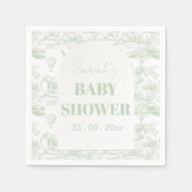 Green Safari Toile D Jouy Jungle Theme Baby Shower