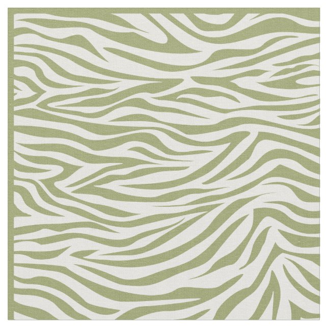 Green Safari Zebra Fabric (Close Up)