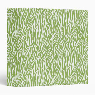 Green Safari Zebra Print 3 Ring Binder