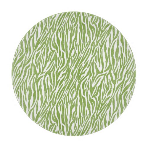 Green Safari Zebra Print Cutting Board