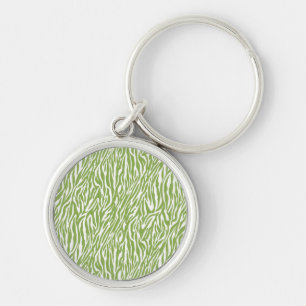 Green Safari Zebra Print Keychain