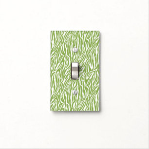 Green Safari Zebra Print Light Switch Cover