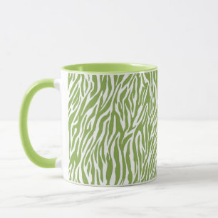 Green Safari Zebra Print Mug