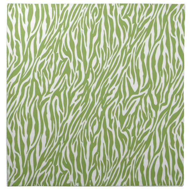 Green Safari Zebra Print Napkin (Front)