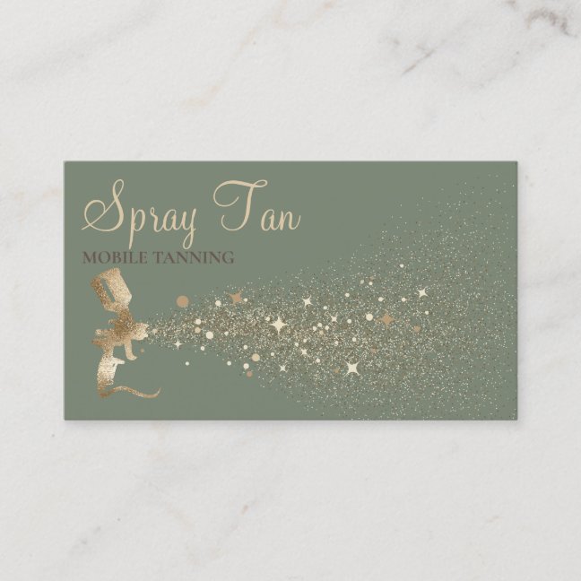 Green Sage Aftercare Instructions Spray Tanning Business Card