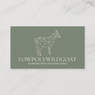 Green Sage Animal Lowpoly Farmer Goat Business Card