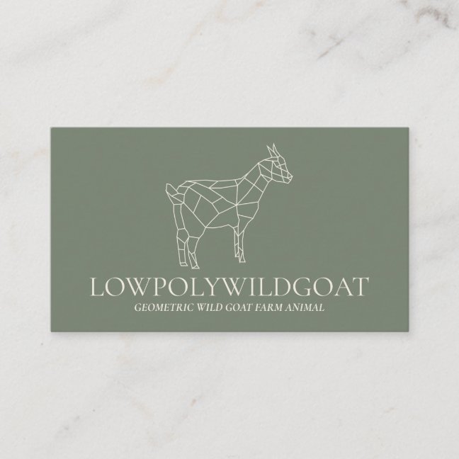 Green Sage Animal Lowpoly Farmer Goat Business Card