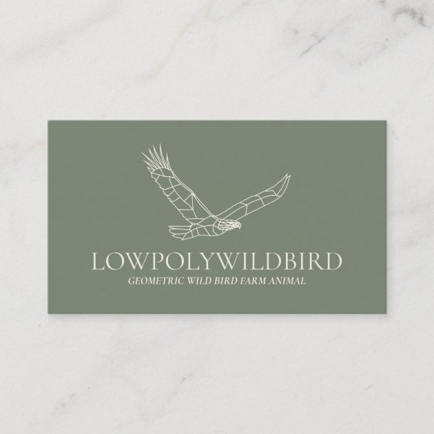 Green Sage Animal Lowpoly Wild Bird Business Card