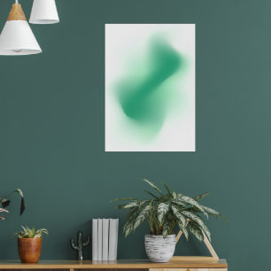 Green Sage Aura Blob Minimalist Abstract Art Poster