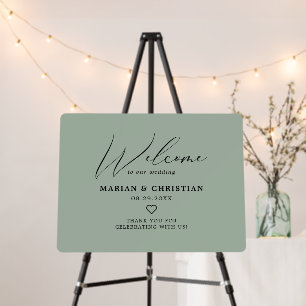 Green Sage Eucalyptus Wedding Rehearsal Welcome Foam Board