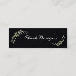 Green Sage & Greenery Elegant Leaf frame Mini Business Card