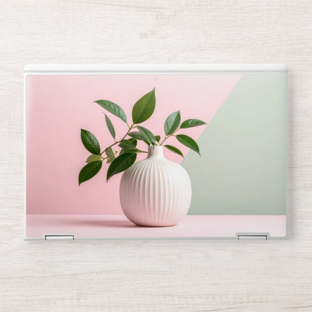 Green Sage Leaves  Pattern HP Laptop Skin (Front)