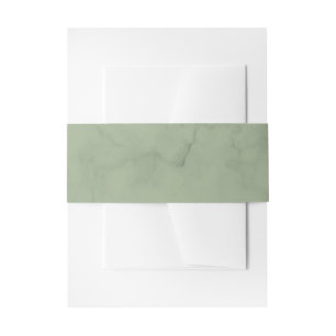 Green Sage Marble Greenery  Modern Wedding Invitation Belly Band