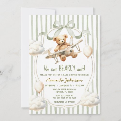 Green Sage We Can Bearly Wait Baby Shower 