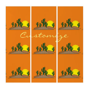 Green Saguaro Cactus Desert Sunrise Thunder_Cove Triptych