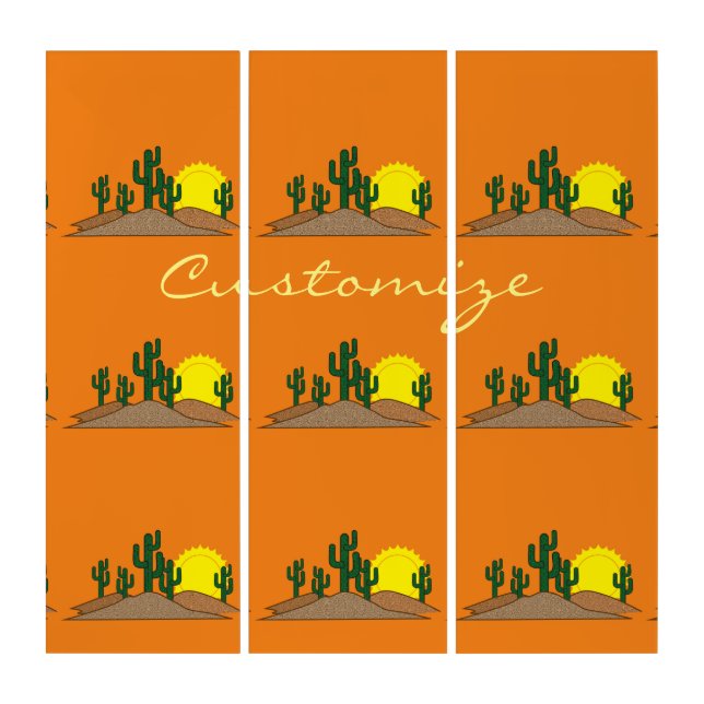 Green Saguaro Cactus Desert Sunrise Thunder_Cove Triptych (Front)