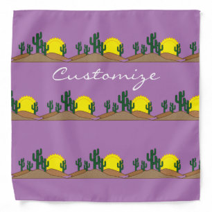 Green Saguaro Cactus Desert Sunset Thunder_Cove Bandana