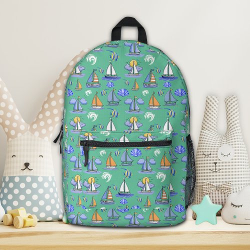 Green Sailing Boat Backpack