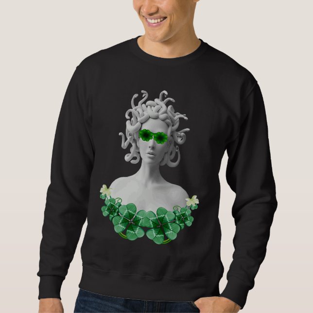 Green Saint Patricks Day Medusa Sweatshirt (Front)