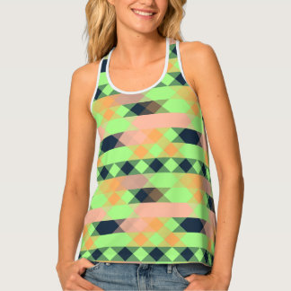 green, salmon, orange geometric tank top