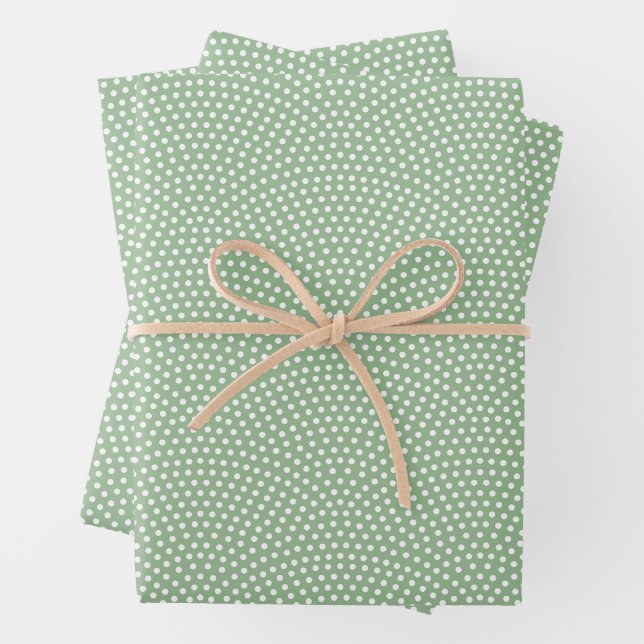 Green Same Komon (large scale) Wrapping Paper Sheets (In situ)