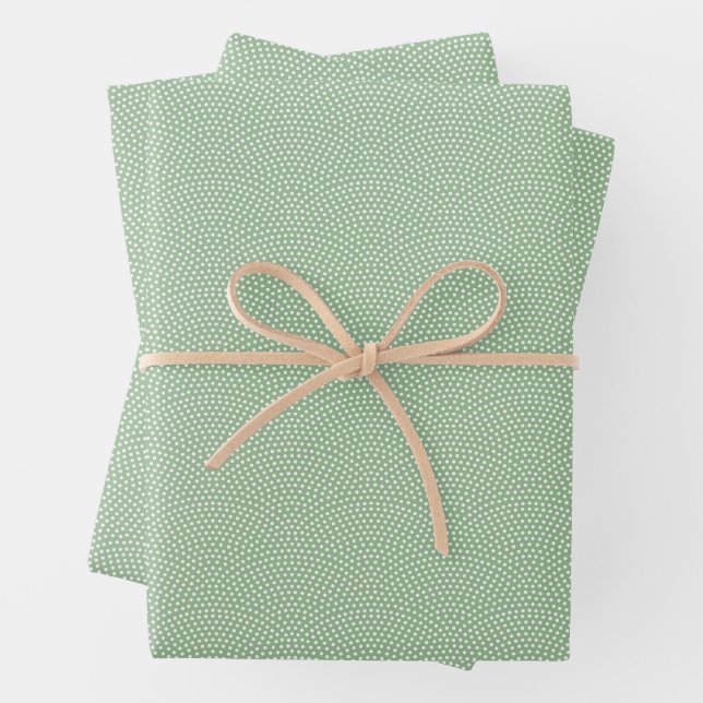 Green Same Komon (small scale) Wrapping Paper Sheets (In situ)