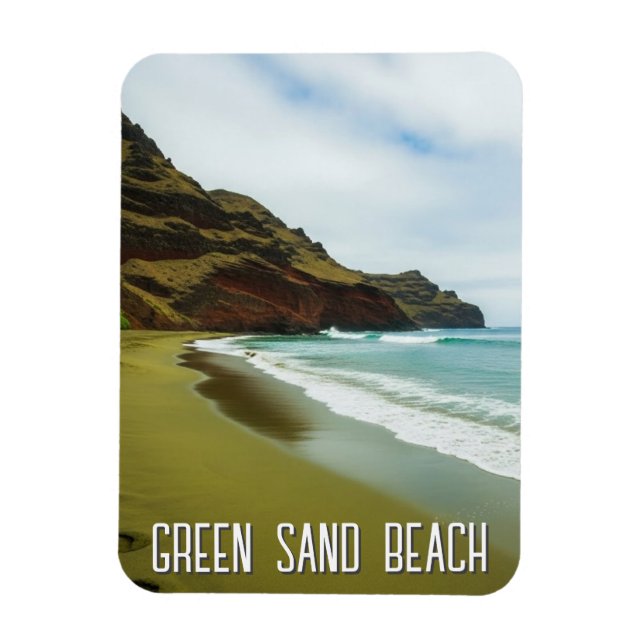 Green Sand Beach Hawaii Travel Magnet (Vertical)