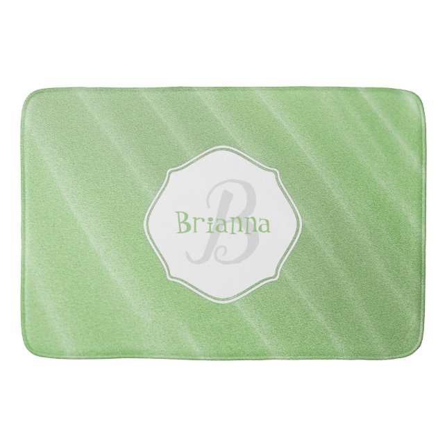 Green Sand Ripples Personalized Bath Mat (Front)