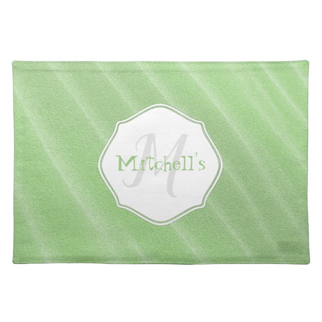 Green Sand Ripples Personalized Cloth Placemat (Front)