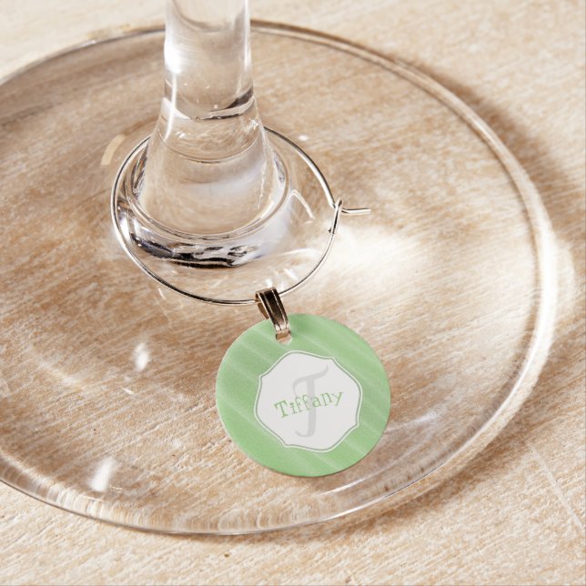 Green Sand Ripples Personalized Wine Charm (In Situ)