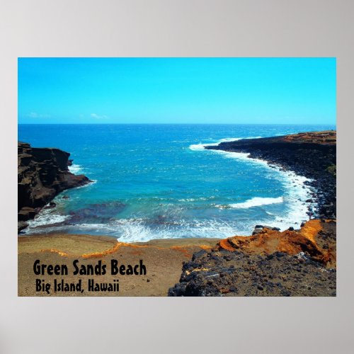 Green Sands Beach big island Hawaii poster