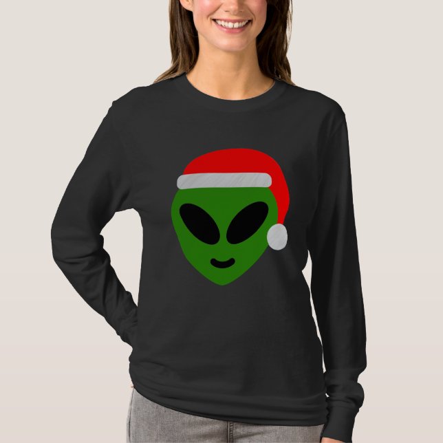 green santa alien emoji T-Shirt (Front)