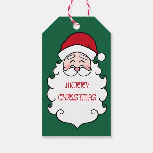 Green Santa Claus Christmas Gift Tags (Back)
