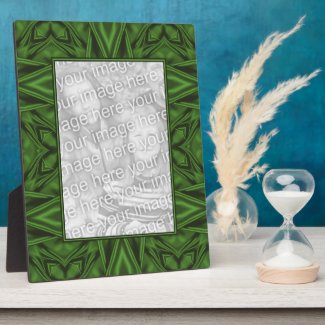 Green Satin Fractal Photo Frame