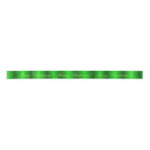 Green satin merry Christmas