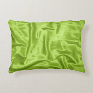 Green Satin-Rectangular Accent Pillow