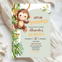 Green Savannah Monkey Let's Go Bananas Birthday