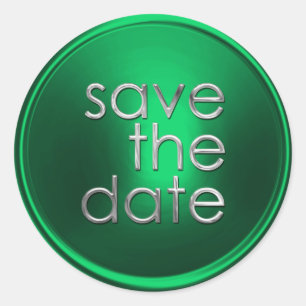 Green Save the Date Envelope Seal