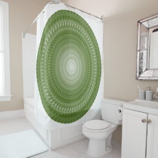 Green Saws Mandala in tribals Shower Curtain