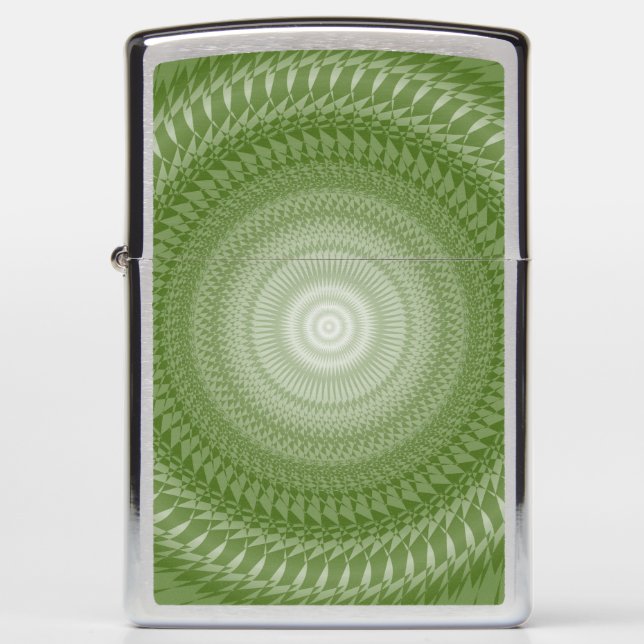 Green Saws Mandala in tribals Zippo Lighter (Front)