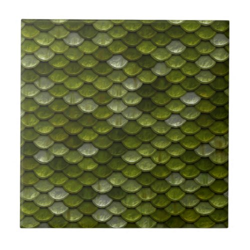 Green Scale Pattern Ceramic Tile