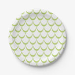 Green Scallop Pattern Paper Plates