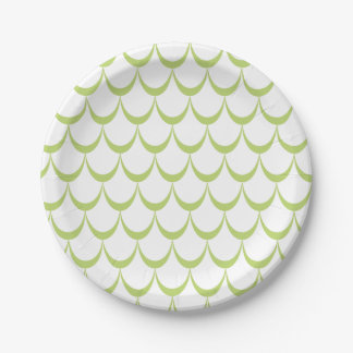 Green Scallop Pattern Paper Plates