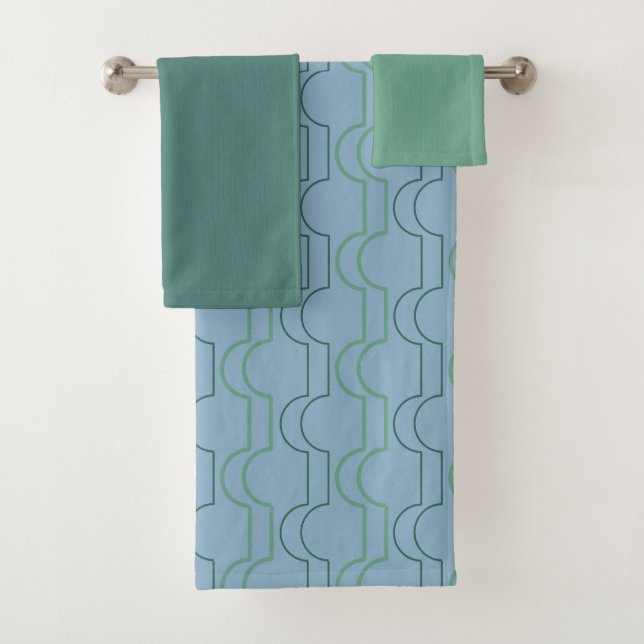 Green Scallops Bath Towel Set (Insitu)