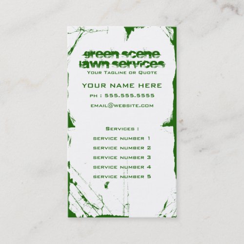 green scene grunge business card templates