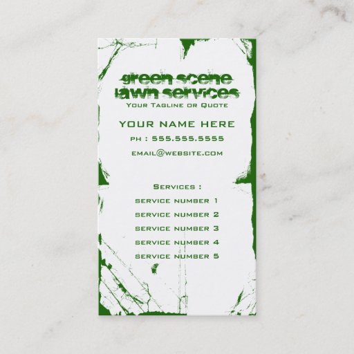 Customizable green scene grunge business card templates