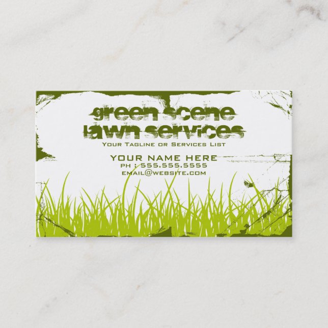 green scene grunge business card (Front)